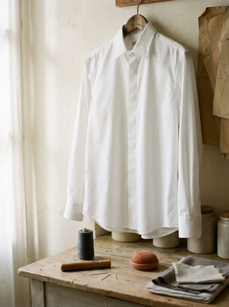 Camisa de algodón a medida planchada